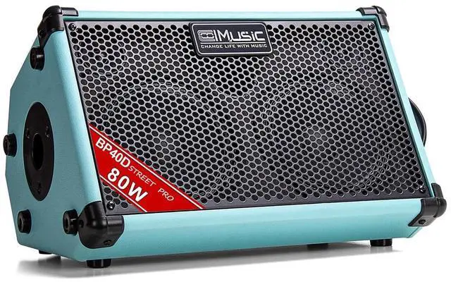 Main image of BP40D Powered Acoustic Guitar Amplifier- Portable Bluetooth Speaker 80W W/Battery with Reverb Chorus Delay Effect, 6 Inputs,3 Band EQ, Blue