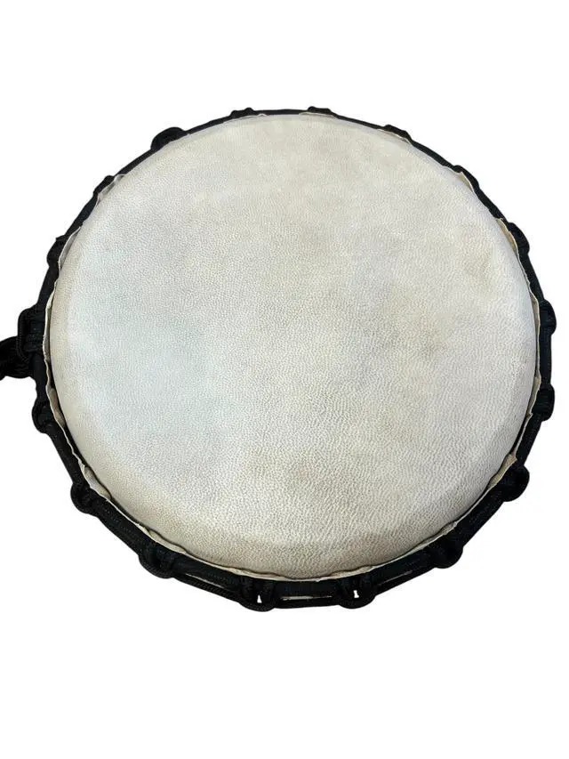 Alt view image 3 of 6 - Percussion Djembe Standard line carve Handmade Drum Circle Instrument, Carved Mahogany, 20" tall, 10" head, NK149