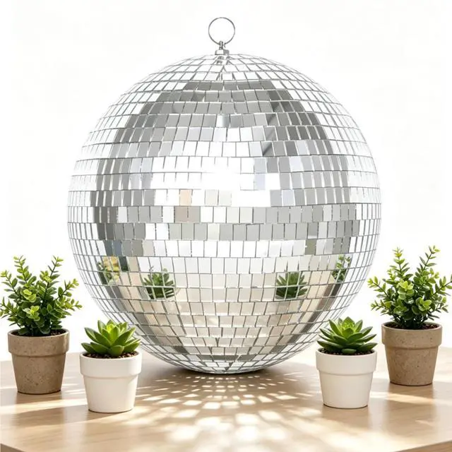 Alt view image 5 of 7 - 16inch Disco Ball Mirror Balls Large Hanging Disco Balls for Party Decorations, Weddings, Events, (16inch Disco Ball x 1pc, Replacement Mirror x 15pcs)