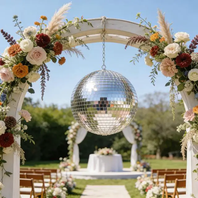 Alt view image 7 of 7 - 16inch Disco Ball Mirror Balls Large Hanging Disco Balls for Party Decorations, Weddings, Events, (16inch Disco Ball x 1pc, Replacement Mirror x 15pcs)