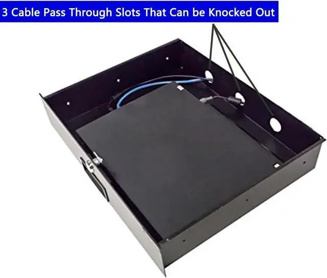 Alt view image 3 of 4 - 3U Rack Mount Drawer Server Cabinet Case for 19 Inch AV/Network/DJ Equipment Lockable Deep Drawer with Key Black