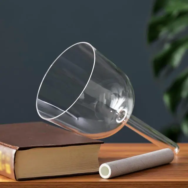 Alt view image 4 of 6 - 7 inch E Note Hollow Handle Clear Cosmic Quartz Crystal Singing Bowl | Handle singing bowl, Sound Healing Meditation,Mindfulness,Relaxation, Includes Case Bag and Mallets