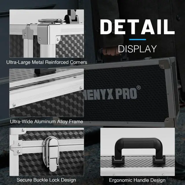 Alt view image 3 of 6 - Carrying Case with Customizable Pre-Diced Foam Foam PCSE-XL | Aluminum Alloy Sturdy Build, 3-layer Form, Protective Gear Storage, Wireless Mic Systems, Camera Gear, Equipment Transport