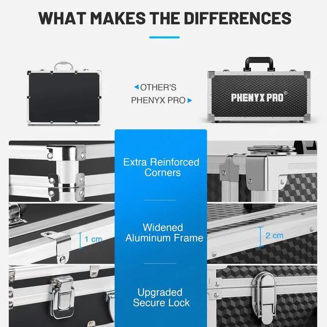 Alt view image 4 of 6 - Carrying Case with Customizable Pre-Diced Foam Foam PCSE-XL | Aluminum Alloy Sturdy Build, 3-layer Form, Protective Gear Storage, Wireless Mic Systems, Camera Gear, Equipment Transport