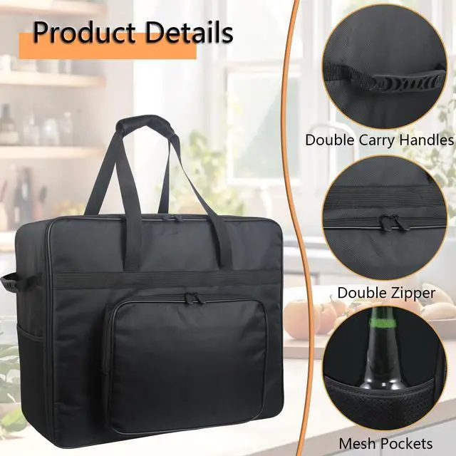 Alt view image 3 of 7 - Carrying Bag for Ninja SLUSHi Max XXL Smart Frozen Drink Maker FS605 | Heavy Duty 420D Oxford Fabric Portable Outdoor Frozen Drink Maker Travel Bag Case Front-Opening Design Frozen Drink Maker Bag