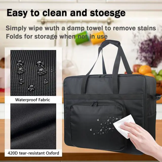 Alt view image 5 of 7 - Carrying Bag for Ninja SLUSHi Max XXL Smart Frozen Drink Maker FS605 | Heavy Duty 420D Oxford Fabric Portable Outdoor Frozen Drink Maker Travel Bag Case Front-Opening Design Frozen Drink Maker Bag