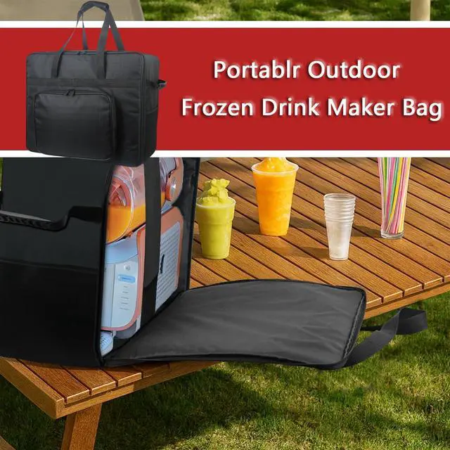 Alt view image 7 of 7 - Carrying Bag for Ninja SLUSHi Max XXL Smart Frozen Drink Maker FS605 | Heavy Duty 420D Oxford Fabric Portable Outdoor Frozen Drink Maker Travel Bag Case Front-Opening Design Frozen Drink Maker Bag