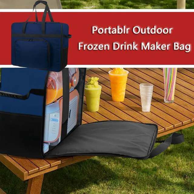 Alt view image 7 of 7 - Carrying Bag for Ninja SLUSHi Max XXL Smart Frozen Drink Maker FS605 | Heavy Duty 420D Oxford Fabric Portable Outdoor Frozen Drink Maker Travel Bag Case Front-Opening Design Frozen Drink Maker Bag