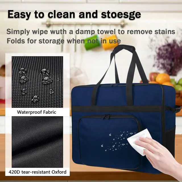 Alt view image 5 of 7 - Carrying Bag for Ninja SLUSHi Max XXL Smart Frozen Drink Maker FS605 | Heavy Duty 420D Oxford Fabric Portable Outdoor Frozen Drink Maker Travel Bag Case Front-Opening Design Frozen Drink Maker Bag