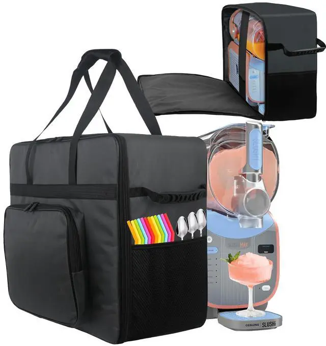 Main image of Carrying Bag for Ninja SLUSHi Max XXL Smart Frozen Drink Maker FS605 | Heavy Duty 420D Oxford Fabric Portable Outdoor Frozen Drink Maker Travel Bag Case Front-Opening Design Frozen Drink Maker Bag