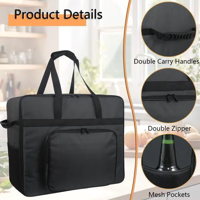 Alt view image 3 of 7 - Carrying Bag for Ninja SLUSHi Max XXL Smart Frozen Drink Maker FS605 | Heavy Duty 420D Oxford Fabric Portable Outdoor Frozen Drink Maker Travel Bag Case Front-Opening Design Frozen Drink Maker Bag