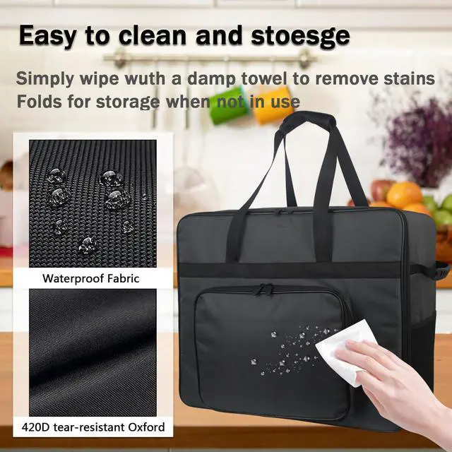 Alt view image 5 of 7 - Carrying Bag for Ninja SLUSHi Max XXL Smart Frozen Drink Maker FS605 | Heavy Duty 420D Oxford Fabric Portable Outdoor Frozen Drink Maker Travel Bag Case Front-Opening Design Frozen Drink Maker Bag