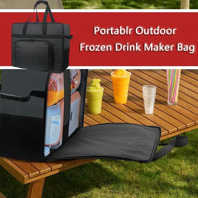Alt view image 7 of 7 - Carrying Bag for Ninja SLUSHi Max XXL Smart Frozen Drink Maker FS605 | Heavy Duty 420D Oxford Fabric Portable Outdoor Frozen Drink Maker Travel Bag Case Front-Opening Design Frozen Drink Maker Bag