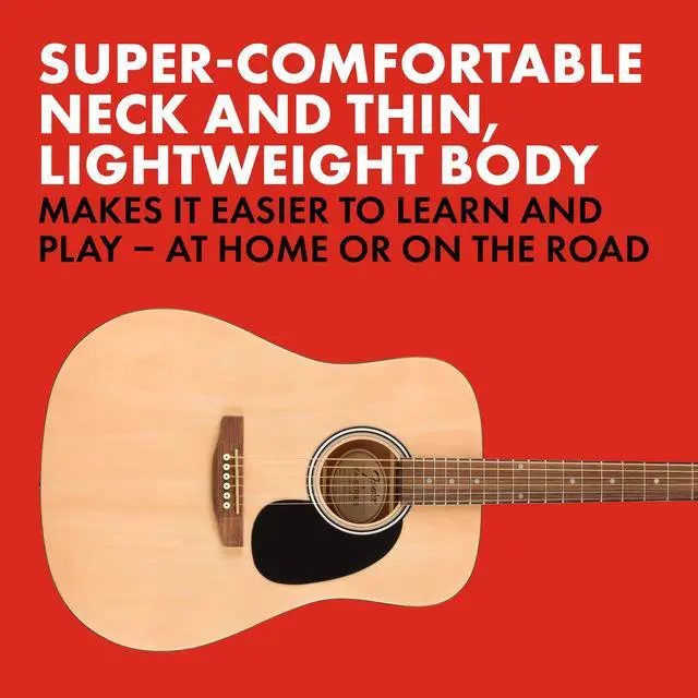 Alt view image 5 of 6 - FA-25 Dreadnought Acoustic Guitar, Beginner Guitar, with, Includes Free Lessons, Natural