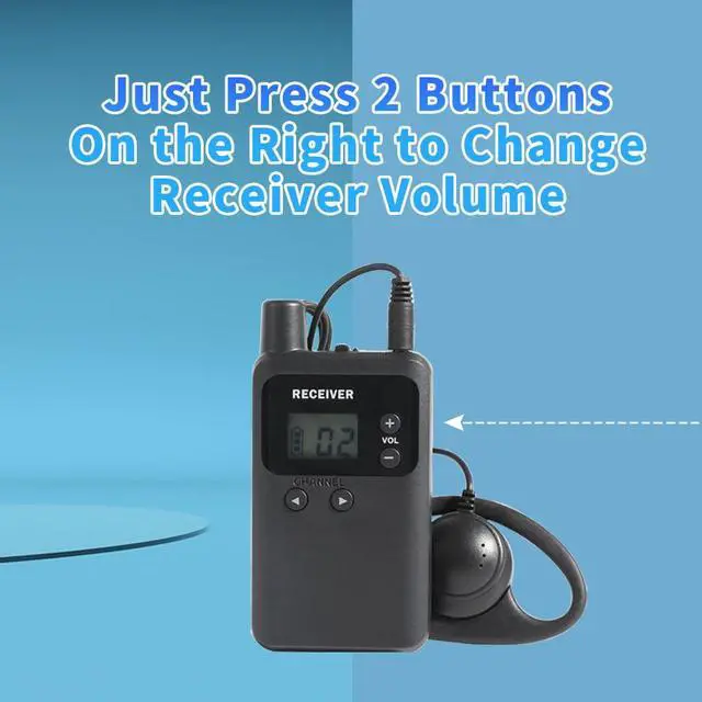 Alt view image 6 of 7 - Wireless Tour Guide System, Tour Guide Microphone, Tour Guide Headsets 1 Transmitter 10 Receivers 1 Charger Court Church Translation Assisted Listening System for Factory School