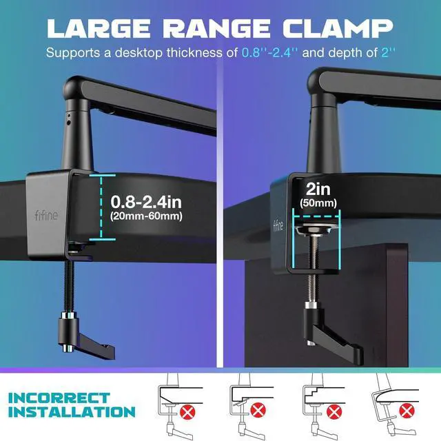 Alt view image 4 of 7 - Gaming Microphone and Low Profile Arm Stand Bundle, XLR/USB Dynamic Mic with Mute Button, RGB Light, Desktop Stand, Adjustable Boom Arm Kit with Screw Adapter for Streaming Studio (AM8+BM88)