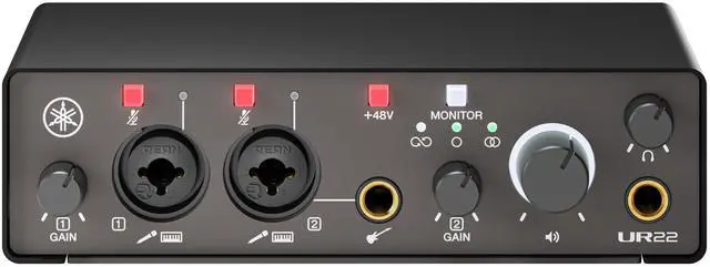 Main image of 2-in/2-out USB-C Audio Interface with 24-bit/192kHz Support, 2 Combo Inputs, Direct Monitoring, Loopback Function, and Steinberg Software Suite, Black UR22MK3 B