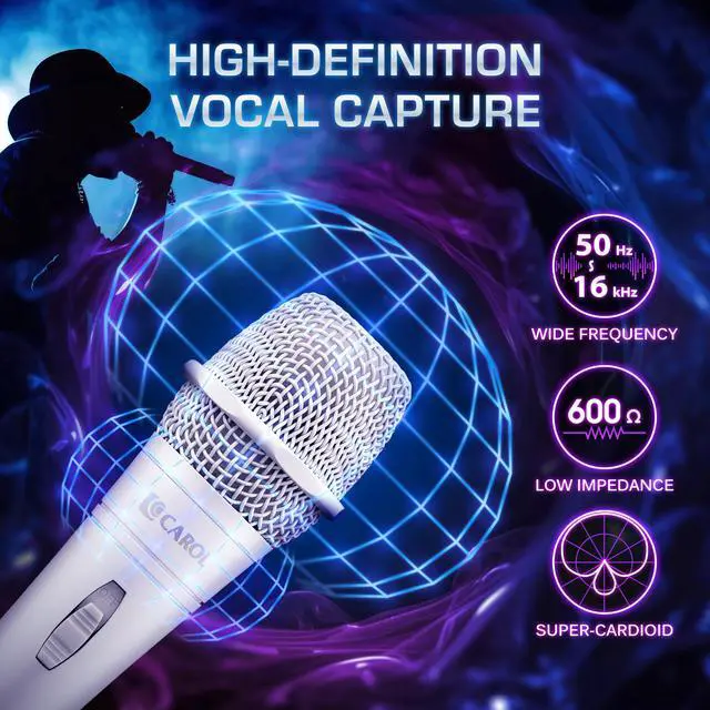Alt view image 2 of 7 - E dur-916S White XLR Wired Vocal Microphone for SingingSupercardioid | Patented dual-shock-mount minimizes handling noise. Anti-rolling grille keeps the microphone secure on desk