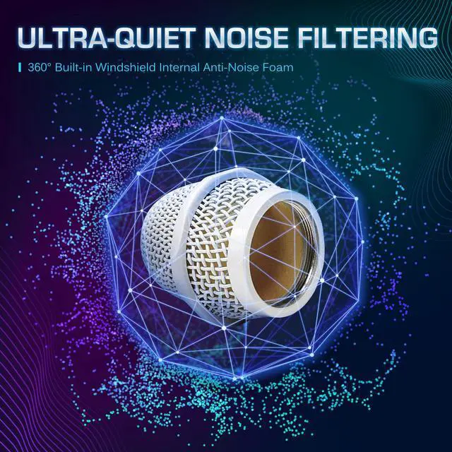 Alt view image 4 of 7 - E dur-916S White XLR Wired Vocal Microphone for SingingSupercardioid | Patented dual-shock-mount minimizes handling noise. Anti-rolling grille keeps the microphone secure on desk