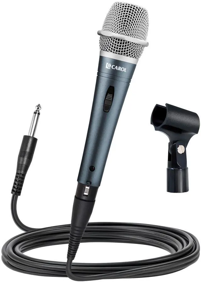 Main image of Edur-916S Silver XLR Wired Vocal Microphone for SingingSupercardioid | Patented dual-shock-mount minimizes handling noise. Anti-rolling grille keeps the microphone secure on desk