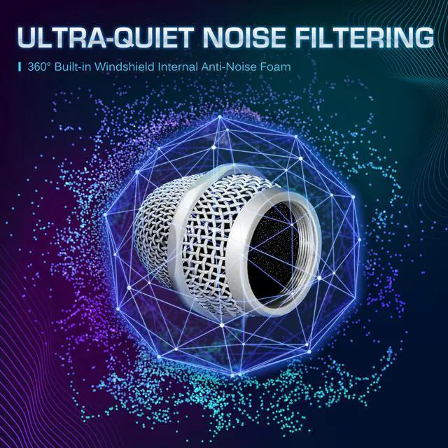 Alt view image 4 of 7 - Edur-916S Silver XLR Wired Vocal Microphone for SingingSupercardioid | Patented dual-shock-mount minimizes handling noise. Anti-rolling grille keeps the microphone secure on desk