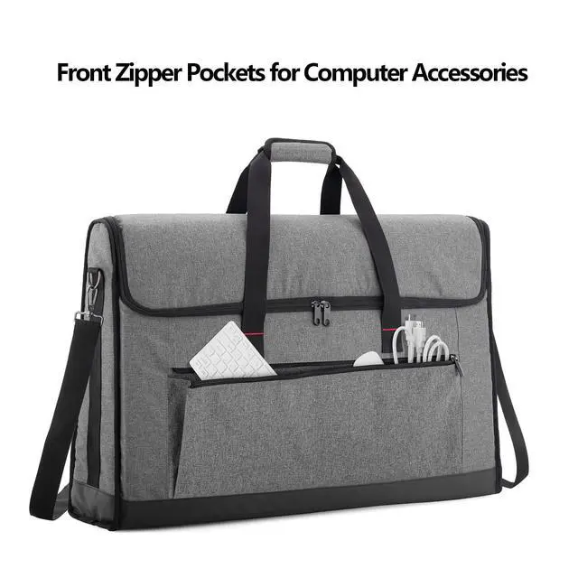 Alt view image 3 of 7 - Monitor Carrying Case 24-27 Inch Padded Travel Bag | Hold Up to 2 LCD Screens/TVs, Not Compatible with iMac, with Accessories Pocket, Shoulder Strap