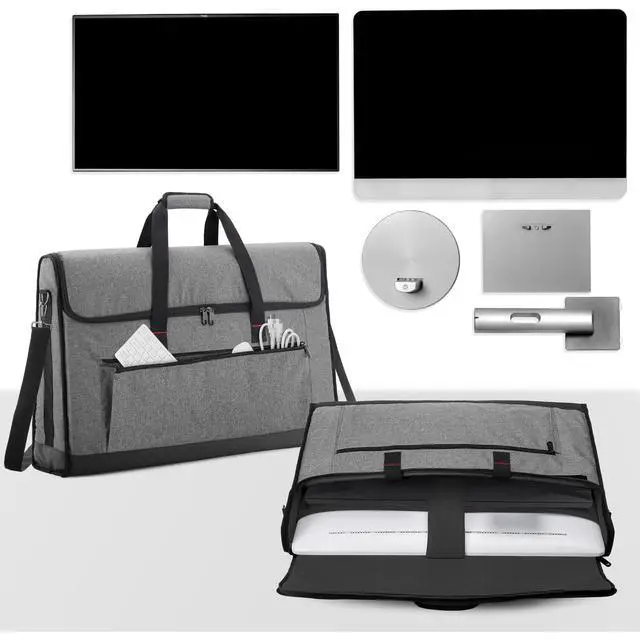 Alt view image 6 of 7 - Monitor Carrying Case 24-27 Inch Padded Travel Bag | Hold Up to 2 LCD Screens/TVs, Not Compatible with iMac, with Accessories Pocket, Shoulder Strap