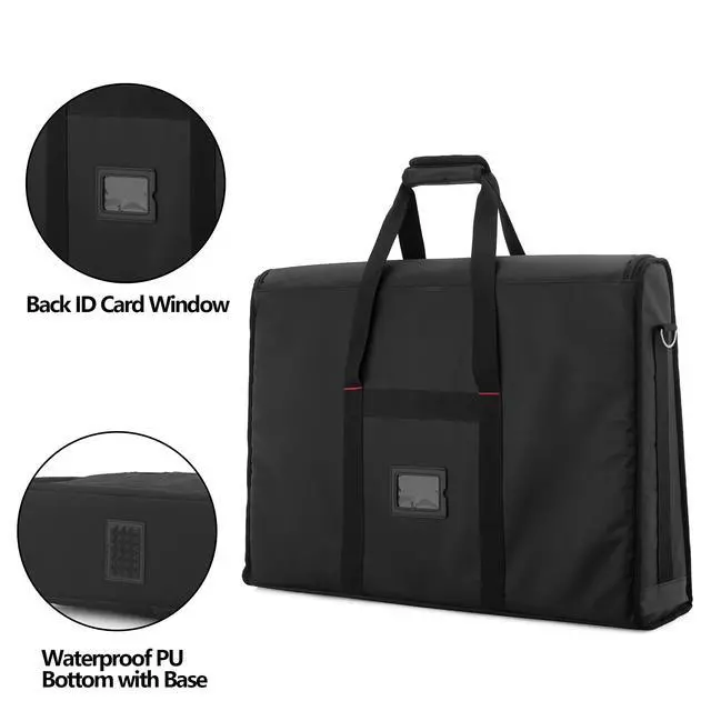 Alt view image 4 of 7 - Monitor Carrying Case 24-27 Inch Padded Travel Bag | Hold Up to 2 LCD Screens/TVs, Not Compatible with iMac, with Accessories Pocket, Shoulder Strap, PU Bottom, Black