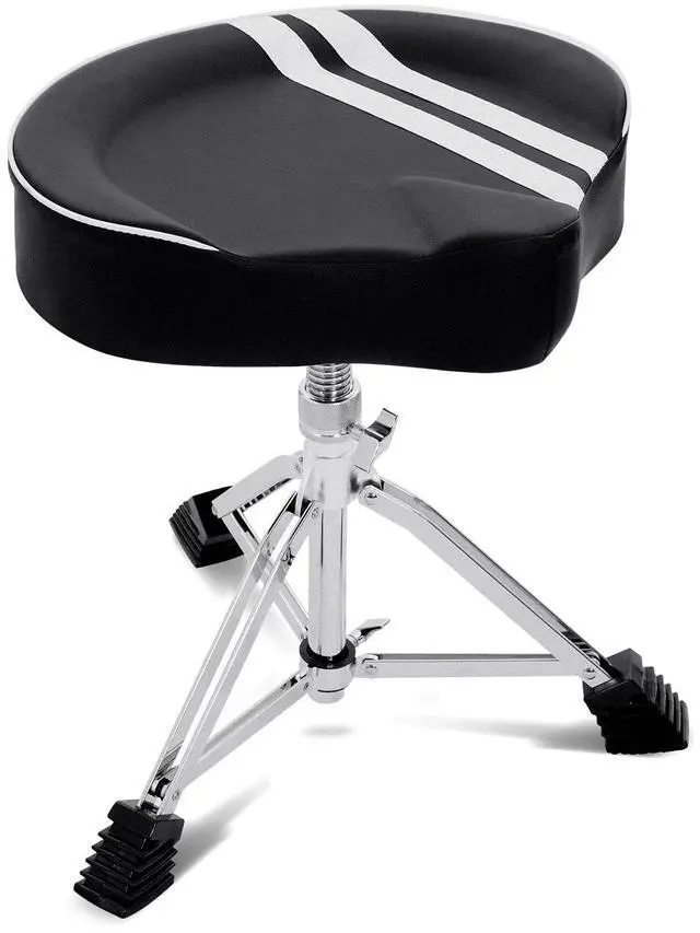 Main image of Heavy-Duty Drum Throne - Adjustable Height 17.13-23.62 Inches, Comfortable PU Surface, Extra-Thick Seat, 400 lbs Weight Capacity, Ideal for Adult Drummers