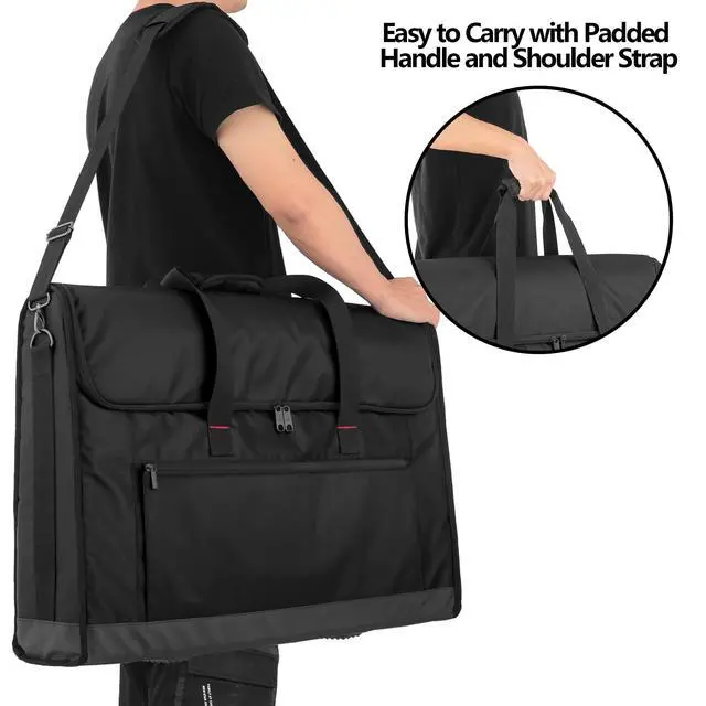 Alt view image 5 of 7 - Monitor Carrying Case 24-27 Inch Padded Travel Bag | Hold Up to 2 LCD Screens/TVs, Not Compatible with iMac, with Accessories Pocket, Shoulder Strap, PU Bottom, Black