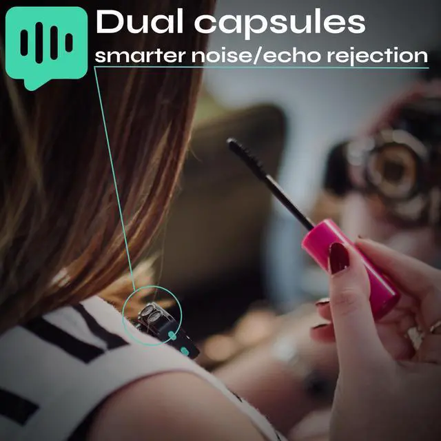 Alt view image 3 of 7 - Creatormic Voice-enhancing Mini Wireless Lavalier Microphones for Iphone, Android, Camera - Limiter, Voice Eq, Noise Cancel, Magnetic Mount 2 Pack Lapel Mics for Youtube, Vlogging, Streaming, Tiktok