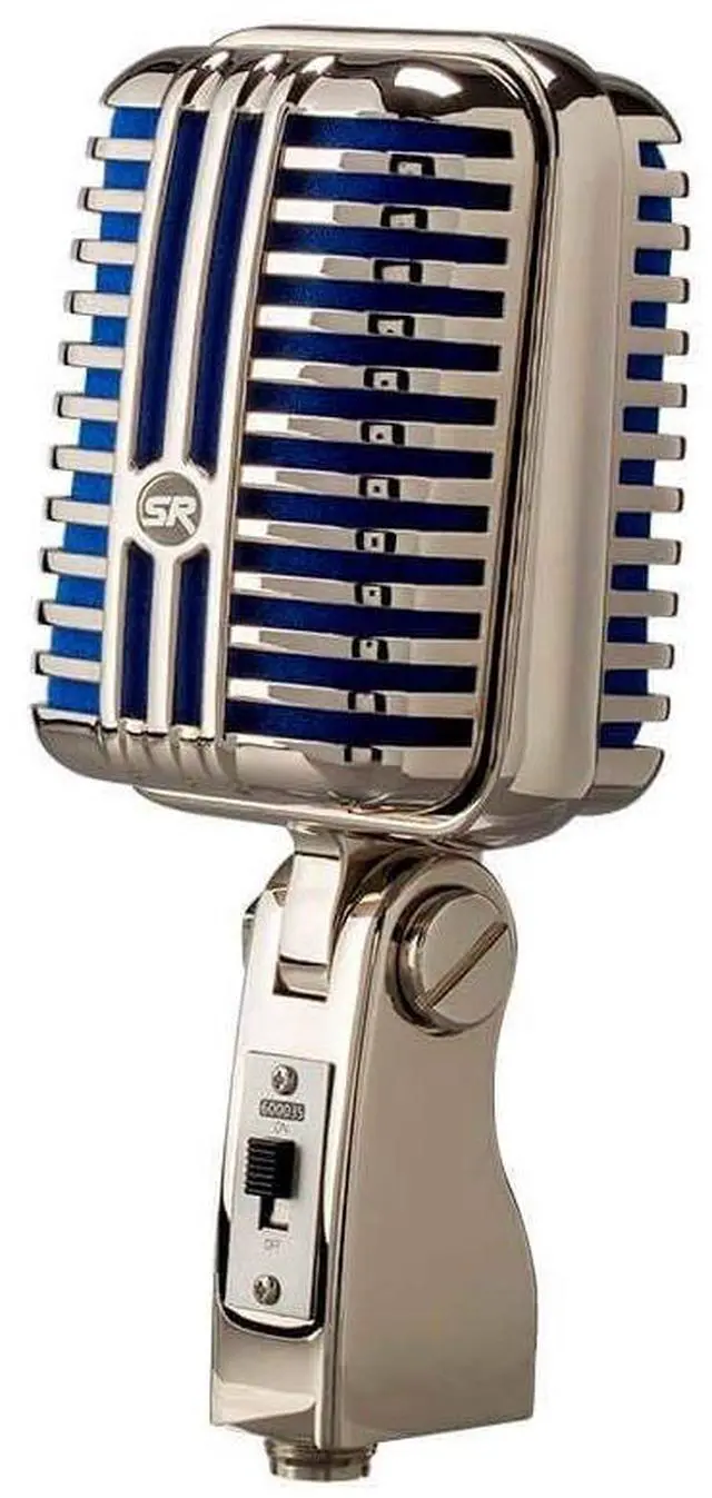 Main image of Memphis Blue Classic Dynamic Microphone - Unidirectional, Retro-Style with Pop-Free On/Off Switch and Protective Case - Stage Right Series
