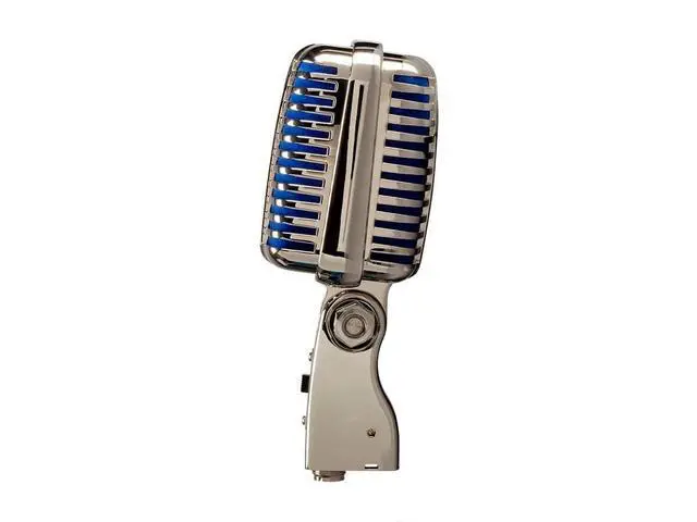 Alt view image 3 of 6 - Memphis Blue Classic Dynamic Microphone - Unidirectional, Retro-Style with Pop-Free On/Off Switch and Protective Case - Stage Right Series