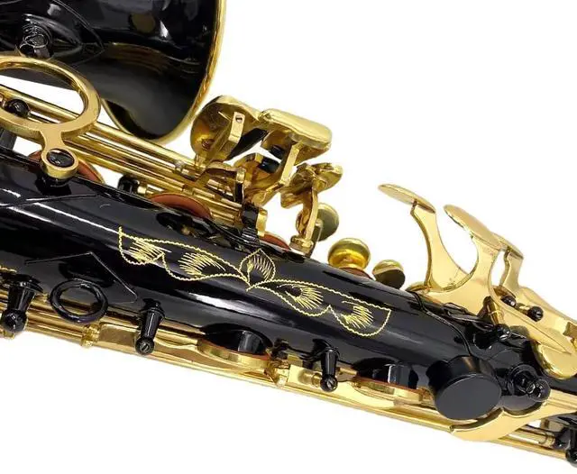 Alt view image 4 of 6 - Student Eb Alto Saxophone E Flat for Beginners Sax Full Kit with Pads Cushions,Hard Carrying Case,Neck Strap,Reeds,Cleaning Cloth & Rod,Mouthpiece,Gloves