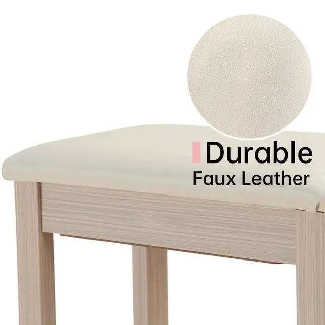 Alt view image 6 of 6 - S100 Solid Wood Duet Piano Bench with Storage, Piano Stool with Padded Cushion, Keyboard Bench with Bookcase, Piano Chair and Piano Seat. High-Density Sponges. (Beige)