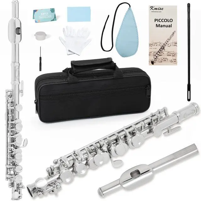 Main image of Closed Hole C Piccolo, Professional Nickel Silver Body with Bronze Finish, Includes Gig Bag, Manual and Cleaning Kit, for Beginners and School Bands (Nickel Plated)