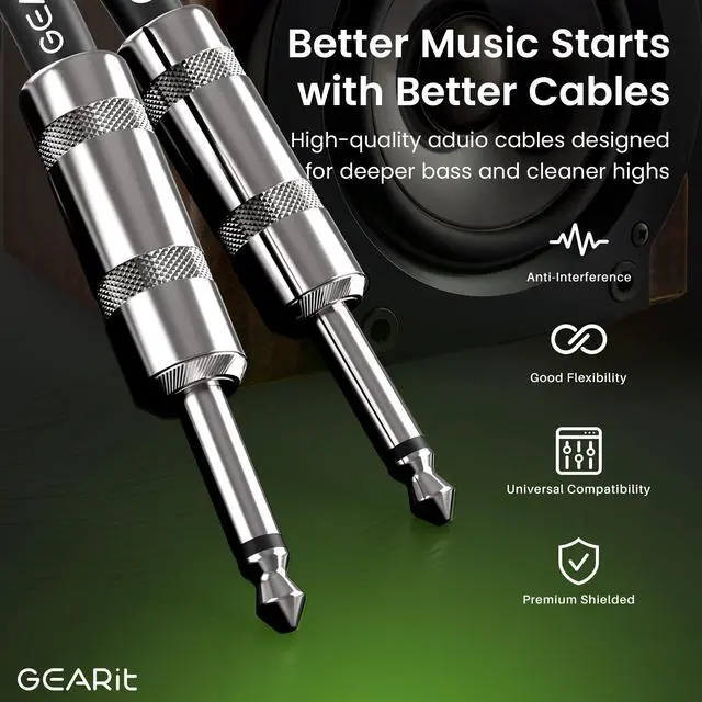 Alt view image 5 of 7 - Professional Speaker Cable (50ft) 12AWG Pure Copper 1/4 inch to 1/4 inch TS Straight Male to Male for Amplifier, Speaker Cabinet, PA and DJ Audio