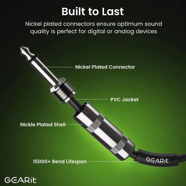 Alt view image 7 of 7 - Professional Speaker Cable (50ft) 12AWG Pure Copper 1/4 inch to 1/4 inch TS Straight Male to Male for Amplifier, Speaker Cabinet, PA and DJ Audio