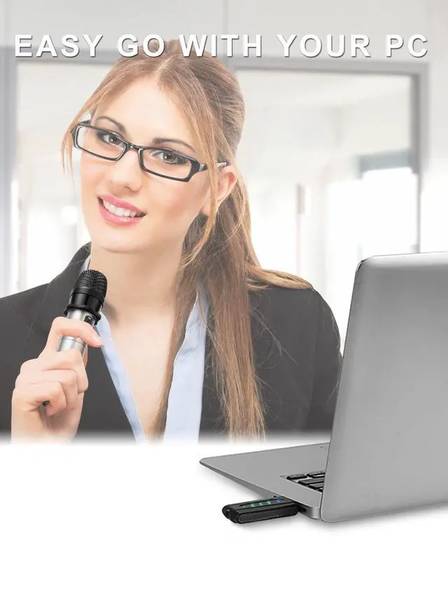 Alt view image 7 of 7 - USB Wireless Microphone, UHF Condenser mic for Android, PC Computer, Laptop, PA, Podcasting, Vlogging, YouTube, Vocal Recording, Gaming, Singing Practice (System with USB Receiver)