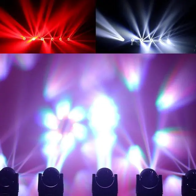 Alt view image 7 of 7 - Moving Head Light 6x15W Mini Bee Eye Dj Light RGBW 4in1 LED Stage Lighting Rotate Beam Effect DMX512 Sound Activated for dj bar Parties Wedding Bar Church Show 2 Pack