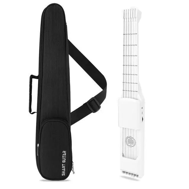 Alt view image 2 of 7 - USB Charging Smart Acoustic Electric Travel Chord Practice Portable Guitar Neck for Beginner AI LCD (WHITE)