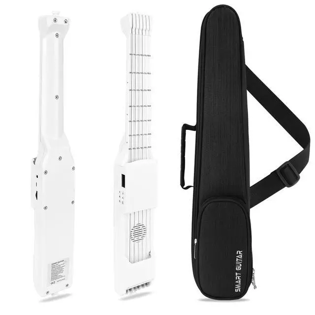 Alt view image 3 of 7 - USB Charging Smart Acoustic Electric Travel Chord Practice Portable Guitar Neck for Beginner AI LCD (WHITE)