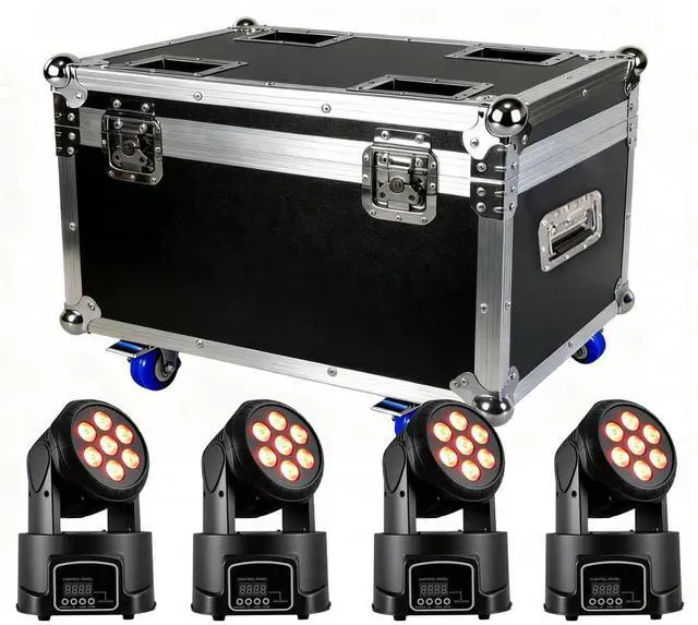 Main image of Moving Head Wash Light, 7x10W LED DMX DJ Stage Light | 12 Colors, Sound Activated, 540° Pan & 180° Tilt, Wash Effect Lighting for Weddings, Clubs, Concerts, Bars and Events