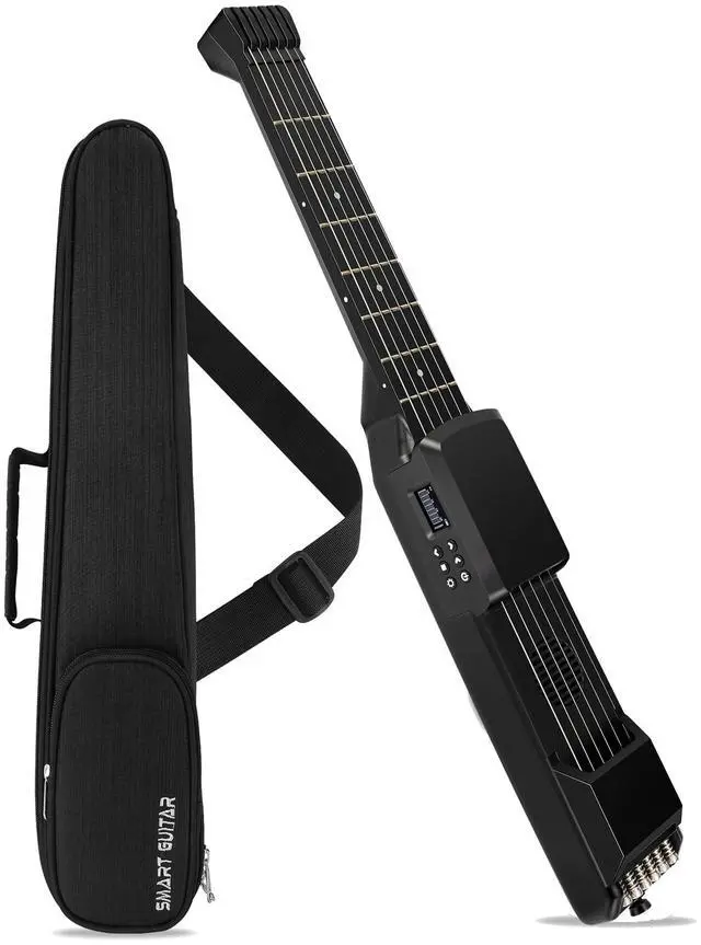 Main image of USB Charging Smart Acoustic Electric Pocket Travel Chord Practice Portable Guitar Neck for Beginner AI LCD (BLACK)