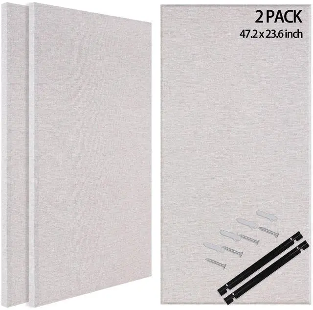 Main image of 2 Pack Large Fabric Acoustic Wall Panels 47.2"x23.6",Soundproof Panel | 2" Thick Hanging Hardware Acoustic Panels, Large Sound Absorption Wall Decor for Home Theater, Recording Studio & Office