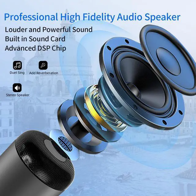 Alt view image 5 of 7 - YF73 20W Karaoke Mic, Dual MIC, BT5.0, TF, Home/Part