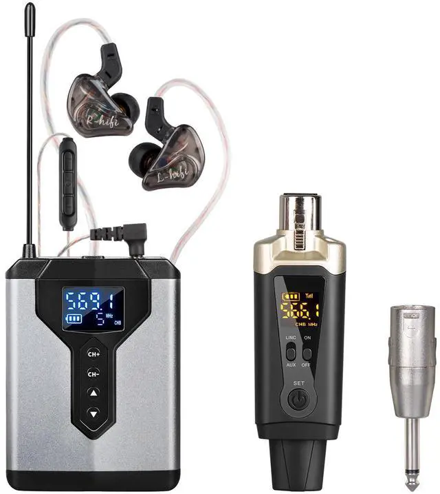 Main image of T9-2 Wireless in Ear Monitor System with Transmitter Clip on Receiver Automatic Pairing in-Ear Monitoring for Studio,Guitar,DJ,Live Performance (1 Receiver + 1 Transmitter)