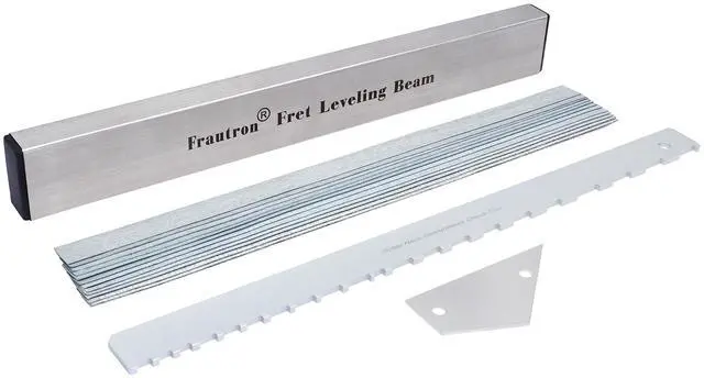 Main image of Fret Leveling Kit, Guitar Luthier Setup Tool Kit | 16" (400mm) Stainless Steel Sanding Beam Fret Leveler, Guitar Neck Notched Straight Edge Luthiers Tool, Fret Rocker