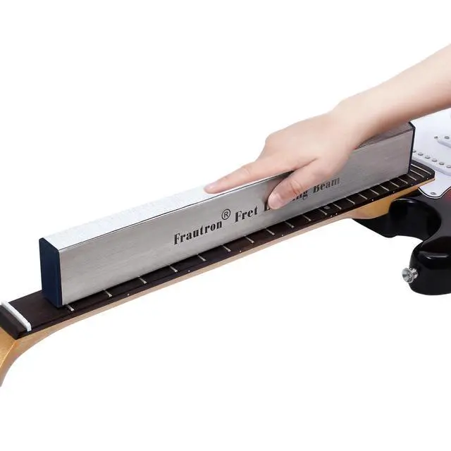 Alt view image 4 of 7 - Fret Leveling Kit, Guitar Luthier Setup Tool Kit | 16" (400mm) Stainless Steel Sanding Beam Fret Leveler, Guitar Neck Notched Straight Edge Luthiers Tool, Fret Rocker
