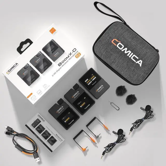 Alt view image 5 of 5 - BoomX-D2 Dual Wireless Lavalier Microphone for iPhone Android Camera | Noise Cancellation, 656ft Stable Range, Safety Audio Track, Lapel Mic for YouTube, TikTok, Vlog, Interview, Video Recording